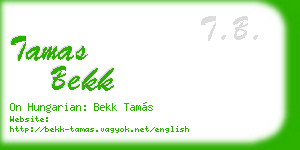 tamas bekk business card